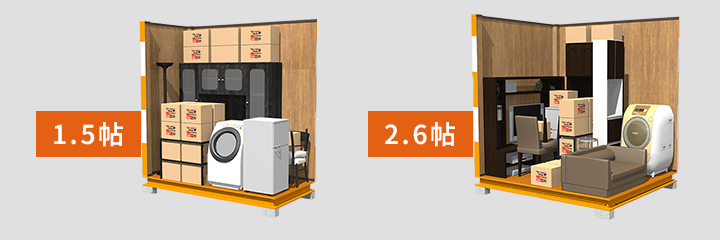 1.5〜3帖（2.6帖）を表すトランクルームのイメージ画像