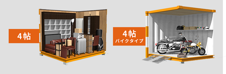 トランクルーム3帖以上（４帖）を表すイメージ画像